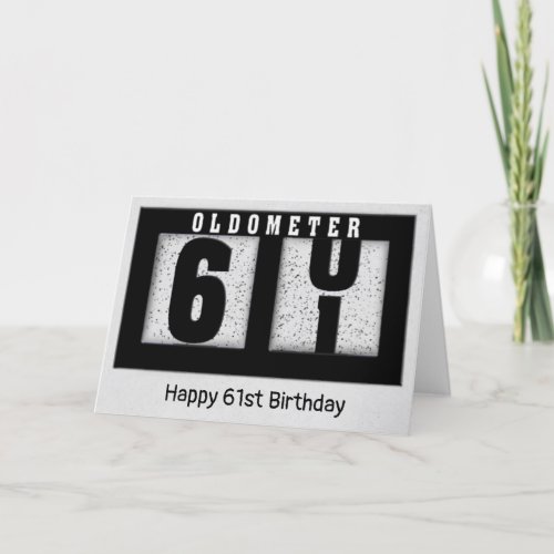 Black Odometer for 61st Birthday   Card