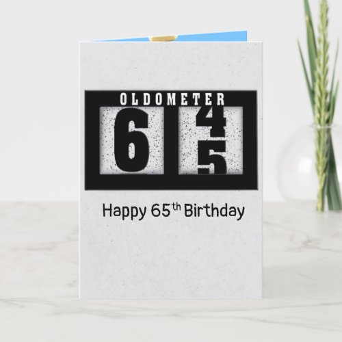 Black Odometer for 65th Birthday  Card