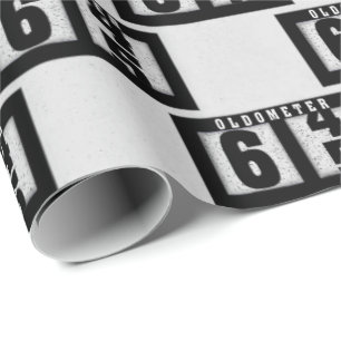 Black Odometer for 65th Birthday Wrapping Paper