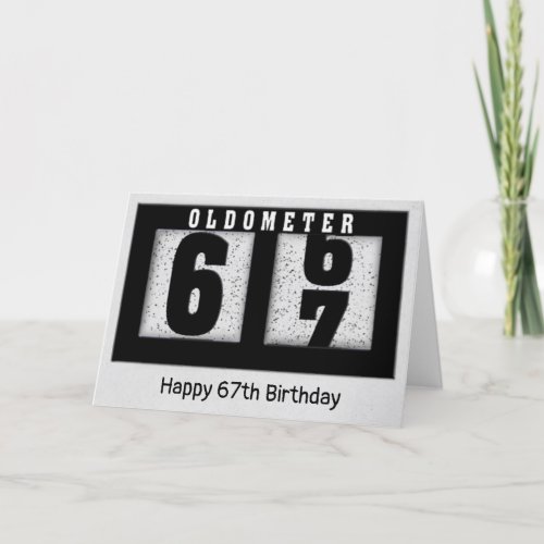 Black Odometer for 67th Birthday Card