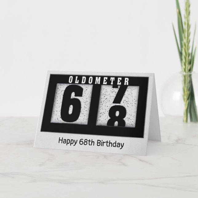 Black Odometer for 68th Birthday  Card (Front)