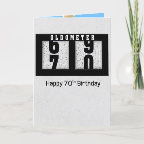 Black Odometer for 70th Birthday  Card
