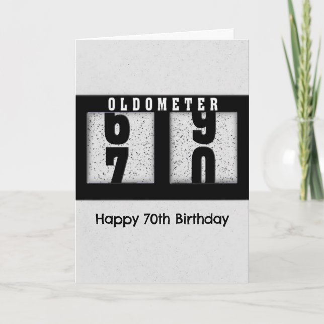 Black Odometer for 70th Birthday Humor Card (Front)