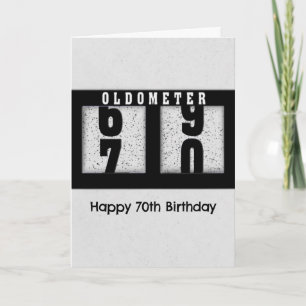 Black Odometer for 70th Birthday Humor Card