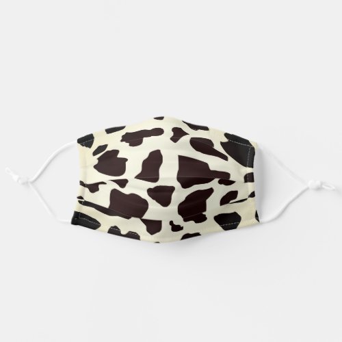 Black  off_White Cow print animal print pattern Adult Cloth Face Mask