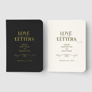 Black & Off White Love Letters Anniversary Foil Vow Books
