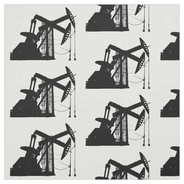 Black Oil Pumping Unit Design Fabric (Swatch)