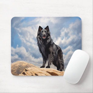Black Old German shepherd dog  Mouse Pad