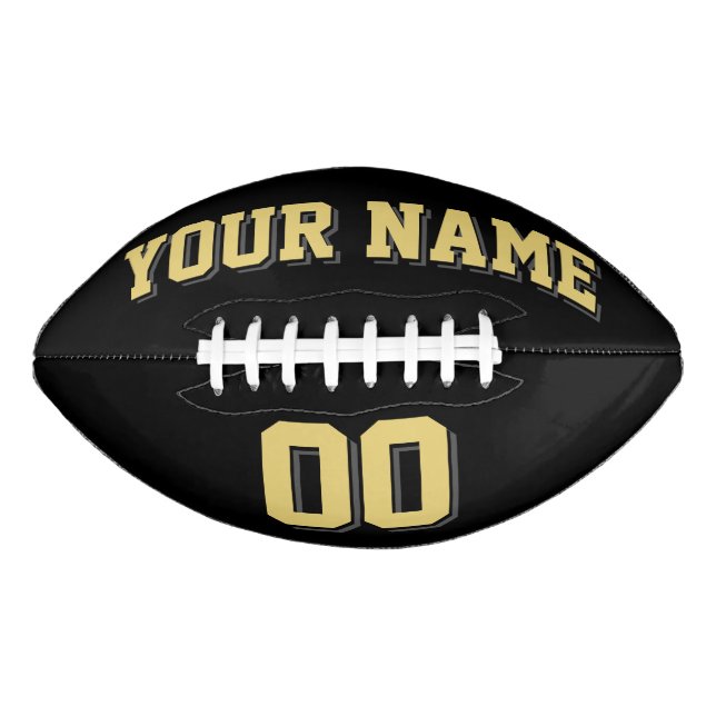 BLACK OLD GOLD AND CHARCOAL GRAY Custom Football (Front)