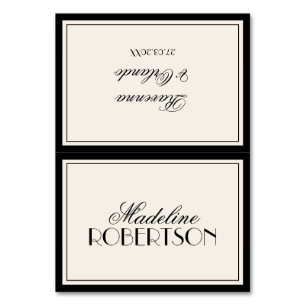 Black Old Money Black Tie Wedding Place Card