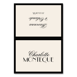 Black Old Money Black Tie Wedding Place Card
