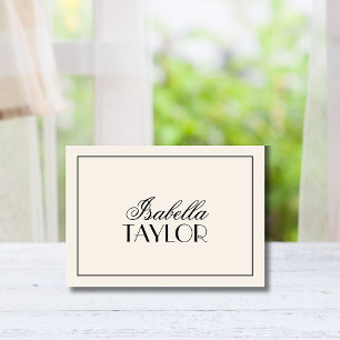 Black Old Money Formal Wedding Place Card