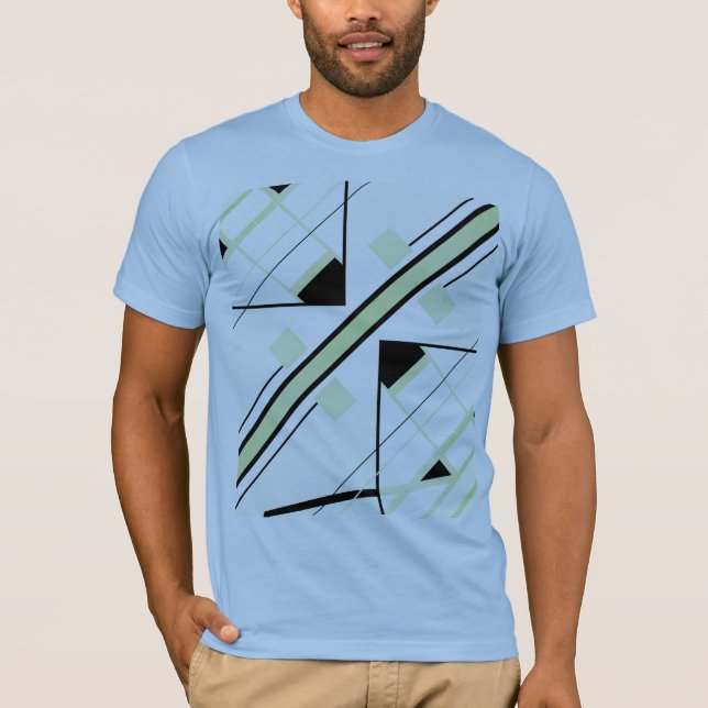 Black Olive Diagonal Stripe MCM-inspired Abstract T-Shirt (Front)