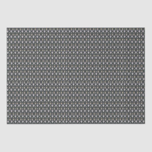 Black Olive Elegant Ditsy Floral Tissue Paper (Front)
