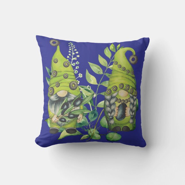 Black Olive Gnome Pillow (Front)