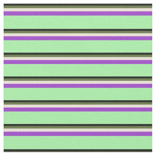 Black, Olive Green, Bisque, Dark Orchid & Green Fabric