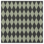 Black &amp; Olive Green Harlequin Diamonds Fabric