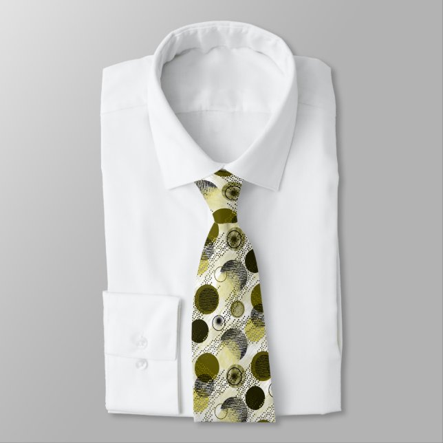 Black, olive peas on a light background neck tie (Tied)