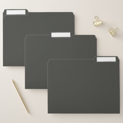 Black olive solid color  file folder