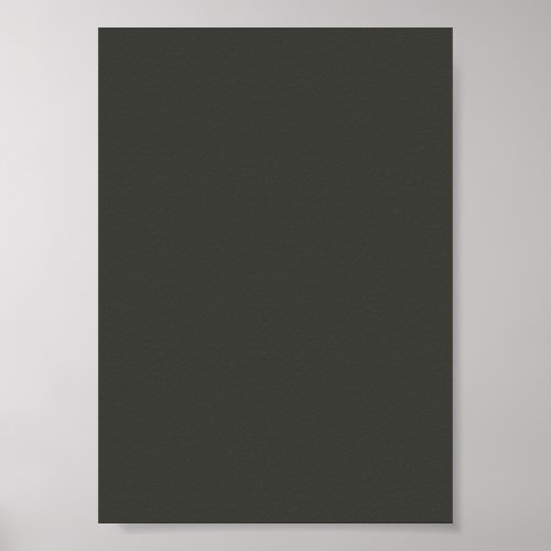 Black olive solid color  poster