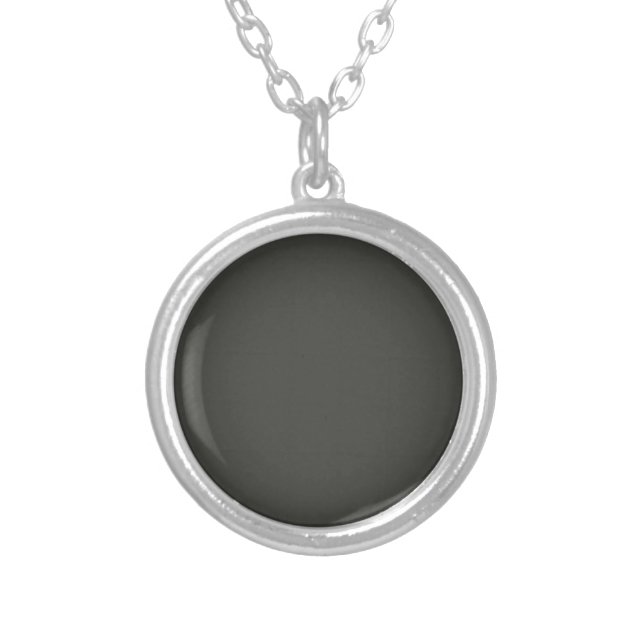Black olive (solid color)  silver plated necklace (Front)