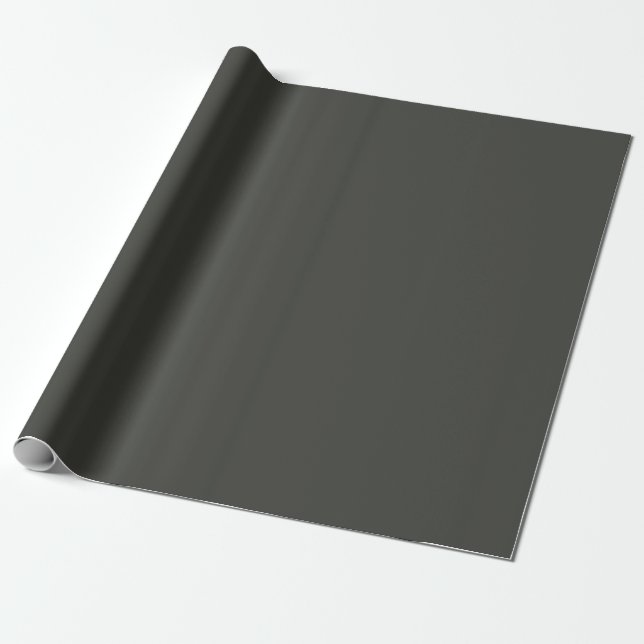 Black Olive Solid Color Wrapping Paper (Unrolled)