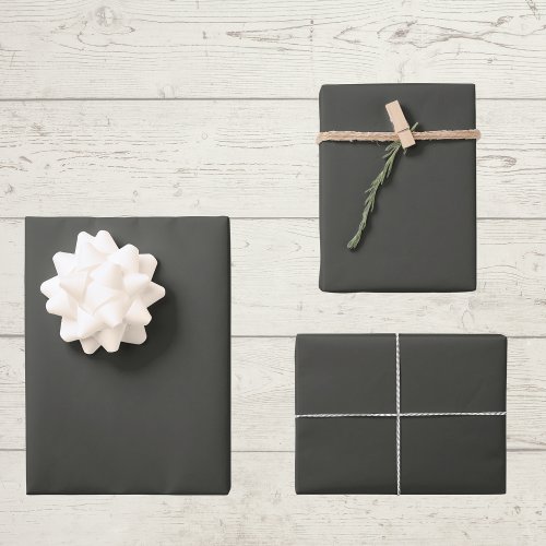 Black Olive Solid Color Wrapping Paper Sheets