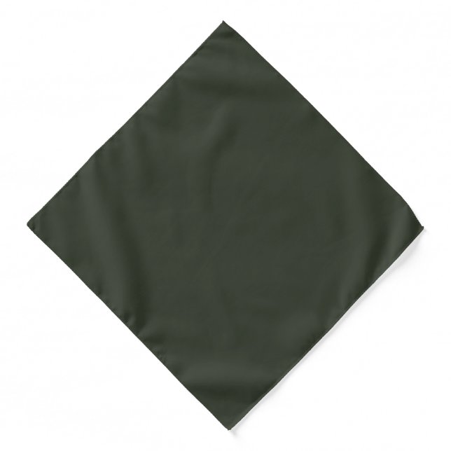 Black Olive Solid Plain Color Bandana (Front)