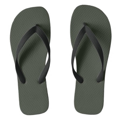Black Olive Solid Plain Color Flip Flops