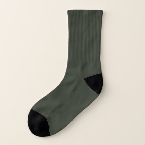 Black Olive Solid Plain Color Socks
