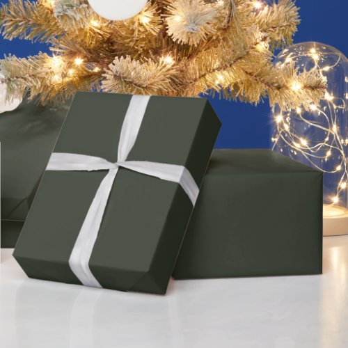 Black Olive Solid Plain Color Wrapping Paper