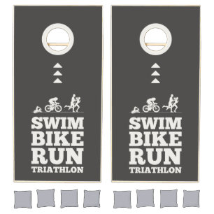 Black Olive • Swim Bike Run Triathlon Bag Toss Cornhole Set