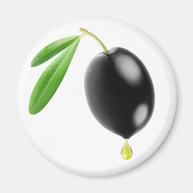 Black olive with drop of oil magnet (Front)