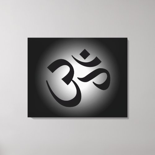Black Om Symbol Canvas Print