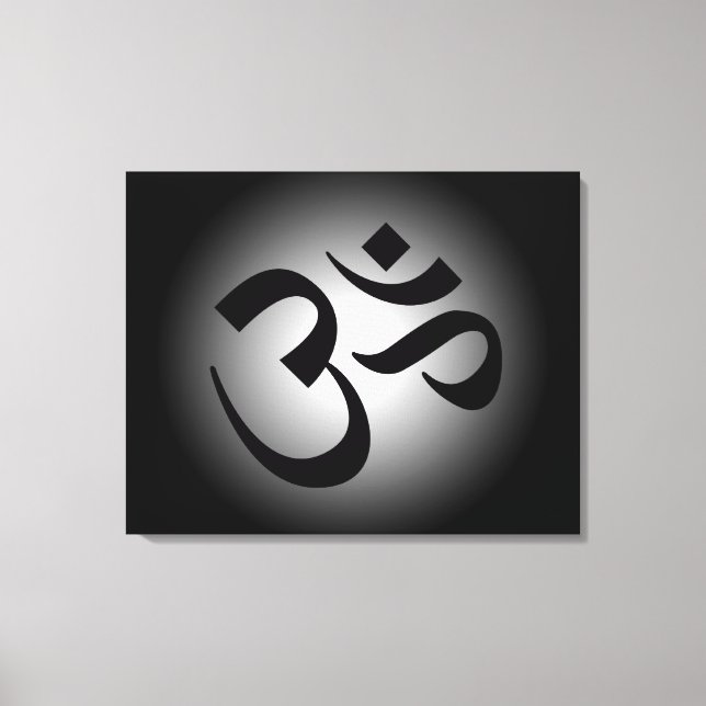 Black Om Symbol Canvas Print (Front)