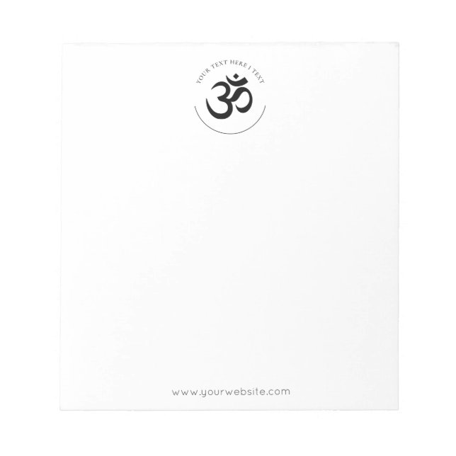 Black  Om Symbol Notepad (Front)