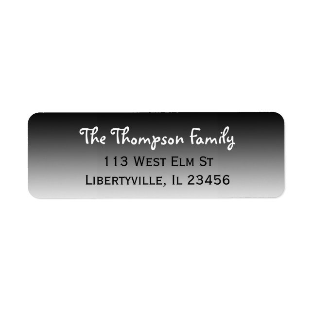 Black Ombre Classy  Label (Front)