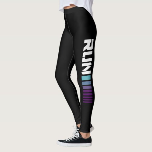 Black Ombr Run Active Sports Leggings