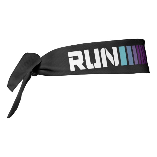 Black Ombré Run Active Sports Tie Headband (Rotate 270)