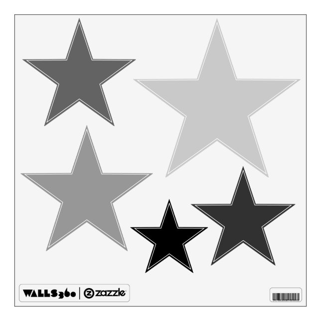 Black Ombre Stars Wall Decal (Front)