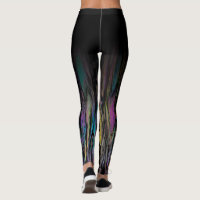Black Ombre w/ Multicolored Funky Abstract Artsy Leggings