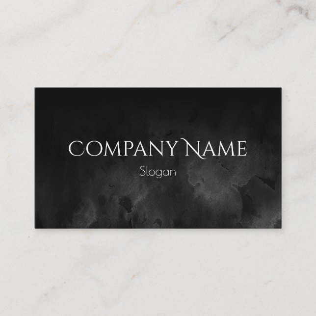 Black Ombre Watercolor Business Card (Front)