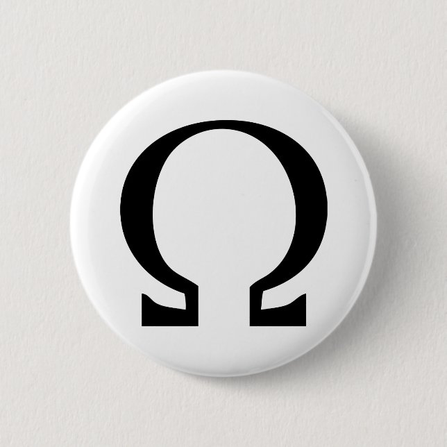 black omega icon button (Front)