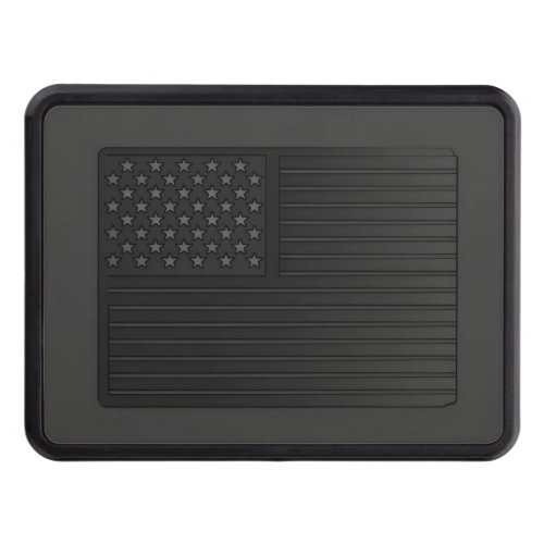 Black on black embossed American flag  Hitch Cover