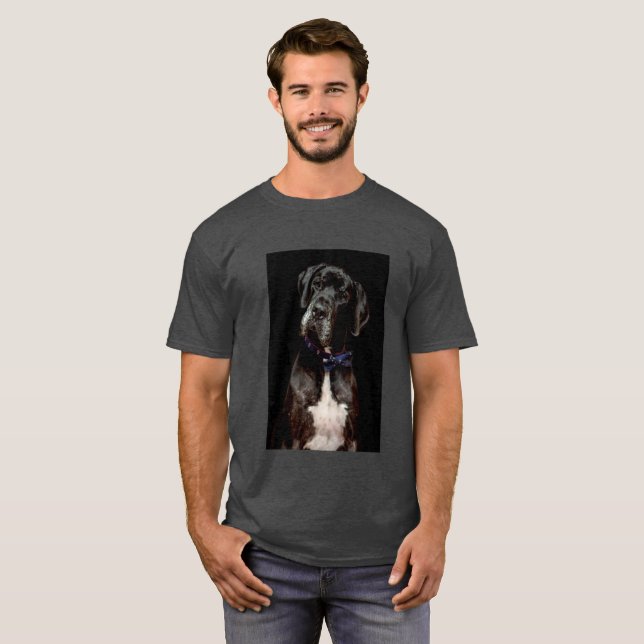 Black on Black Great Dane T-Shirt (Front Full)