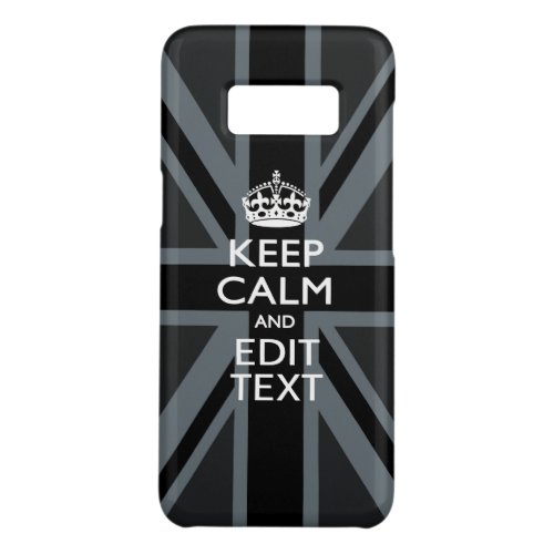 Black on Black  Keep Calm Personalized Union Jack Case_Mate Samsung Galaxy S8 Case