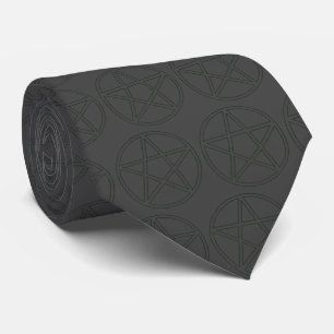 Black on Black Pentacle Neck Tie