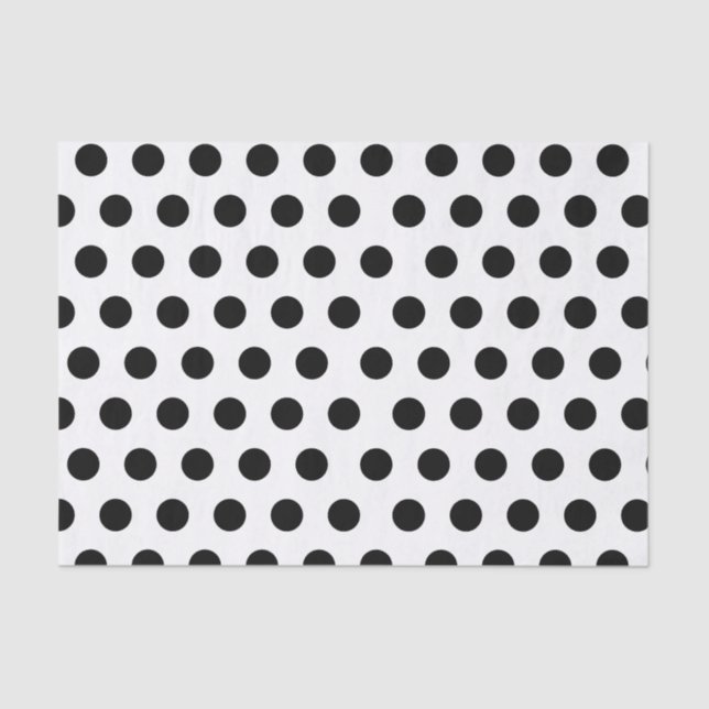 Black on Black Polka Dot Chic Tissue Paper (Front)