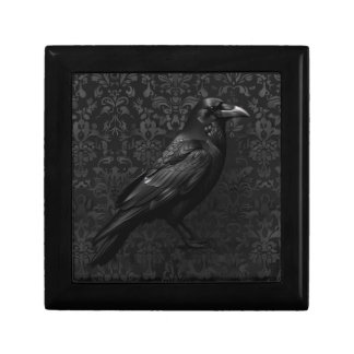 Black on Black Raven Design Jewellery Box
