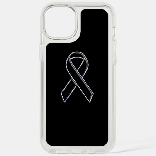 Black on Black Ribbon Awareness Design iPhone 15 Plus Case